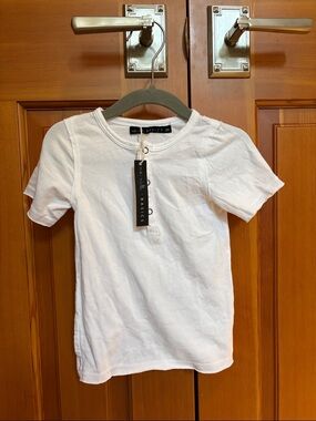 Miki Miette White Short Sleeve Tee Unisex Size 12 Months NWT
